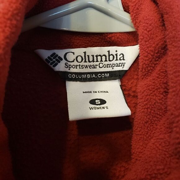 COLUMBIA Deep Red/Black Fleece Jacket - Picture 2 of 5